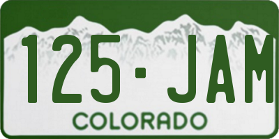 CO license plate 125JAM