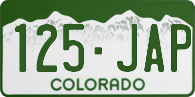 CO license plate 125JAP