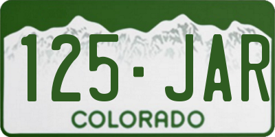CO license plate 125JAR
