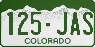 CO license plate 125JAS