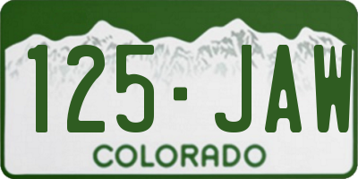 CO license plate 125JAW