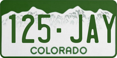 CO license plate 125JAY