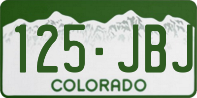 CO license plate 125JBJ