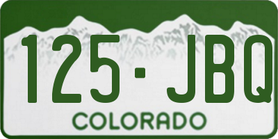 CO license plate 125JBQ