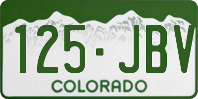 CO license plate 125JBV