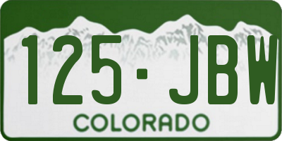 CO license plate 125JBW