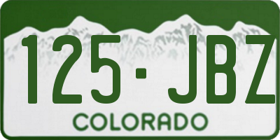 CO license plate 125JBZ