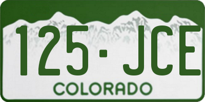 CO license plate 125JCE