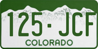 CO license plate 125JCF