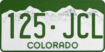 CO license plate 125JCL