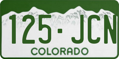 CO license plate 125JCN