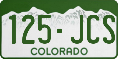 CO license plate 125JCS