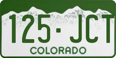 CO license plate 125JCT