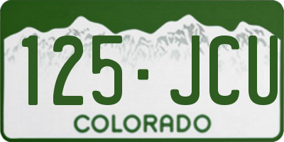 CO license plate 125JCU