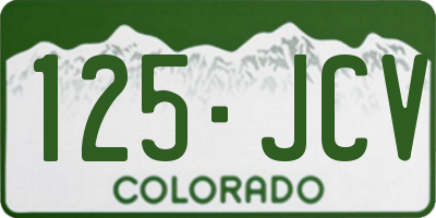 CO license plate 125JCV