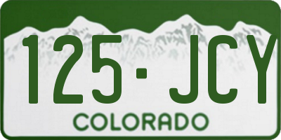 CO license plate 125JCY