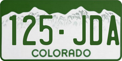 CO license plate 125JDA