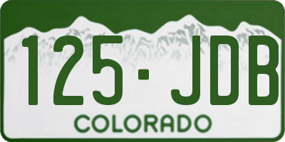 CO license plate 125JDB