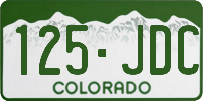 CO license plate 125JDC