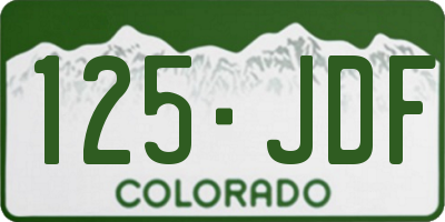 CO license plate 125JDF