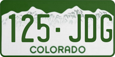CO license plate 125JDG