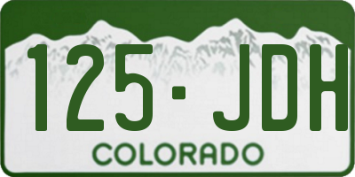 CO license plate 125JDH