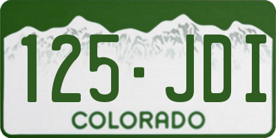 CO license plate 125JDI
