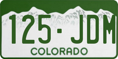 CO license plate 125JDM