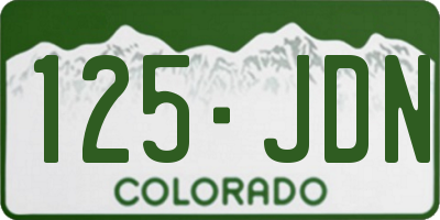 CO license plate 125JDN