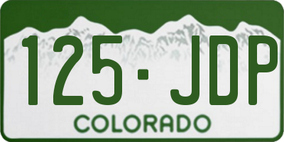 CO license plate 125JDP