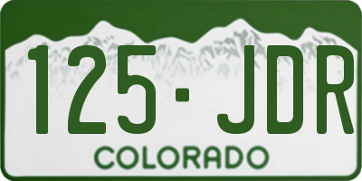 CO license plate 125JDR