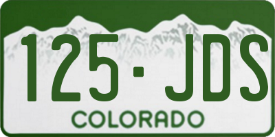 CO license plate 125JDS
