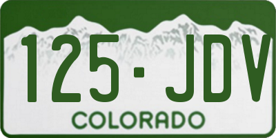 CO license plate 125JDV