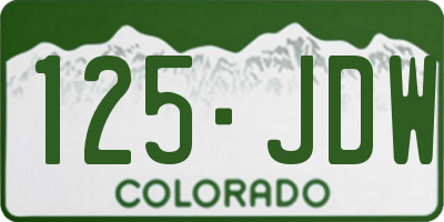 CO license plate 125JDW
