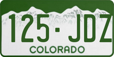 CO license plate 125JDZ