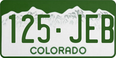 CO license plate 125JEB