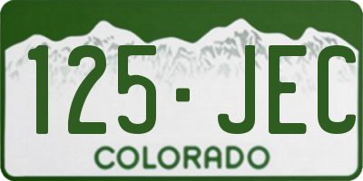 CO license plate 125JEC
