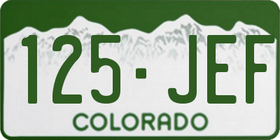 CO license plate 125JEF