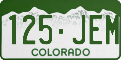 CO license plate 125JEM
