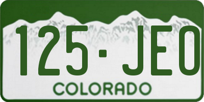 CO license plate 125JEO