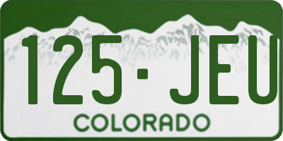 CO license plate 125JEU
