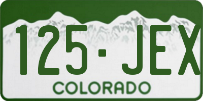 CO license plate 125JEX