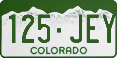 CO license plate 125JEY