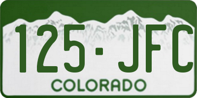 CO license plate 125JFC