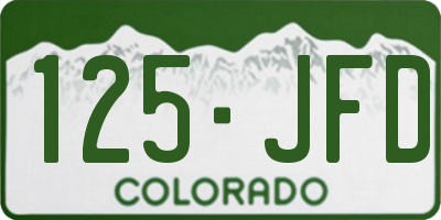 CO license plate 125JFD