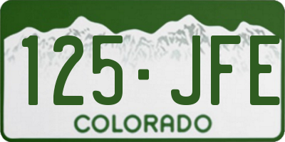 CO license plate 125JFE