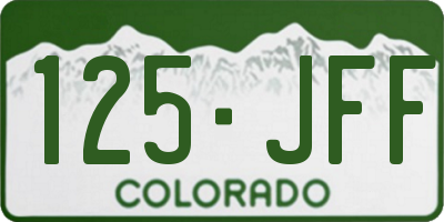 CO license plate 125JFF