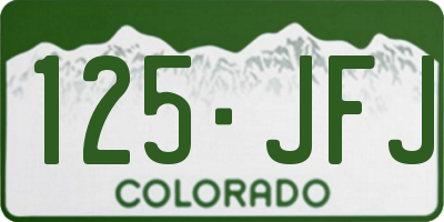 CO license plate 125JFJ