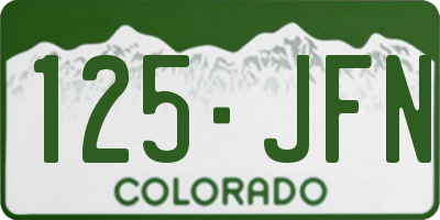 CO license plate 125JFN