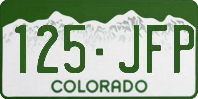 CO license plate 125JFP